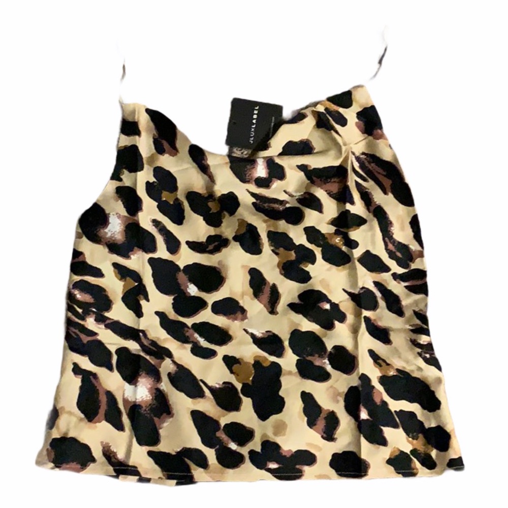 NWT JLUXLABEL Leopard Cowl Neck Top